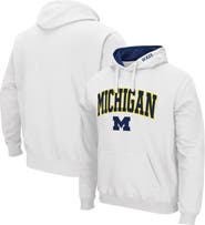 COLOSSEUM Men's Colosseum White Michigan Wolverines Arch & Logo 3.0 Pullover Hoodie