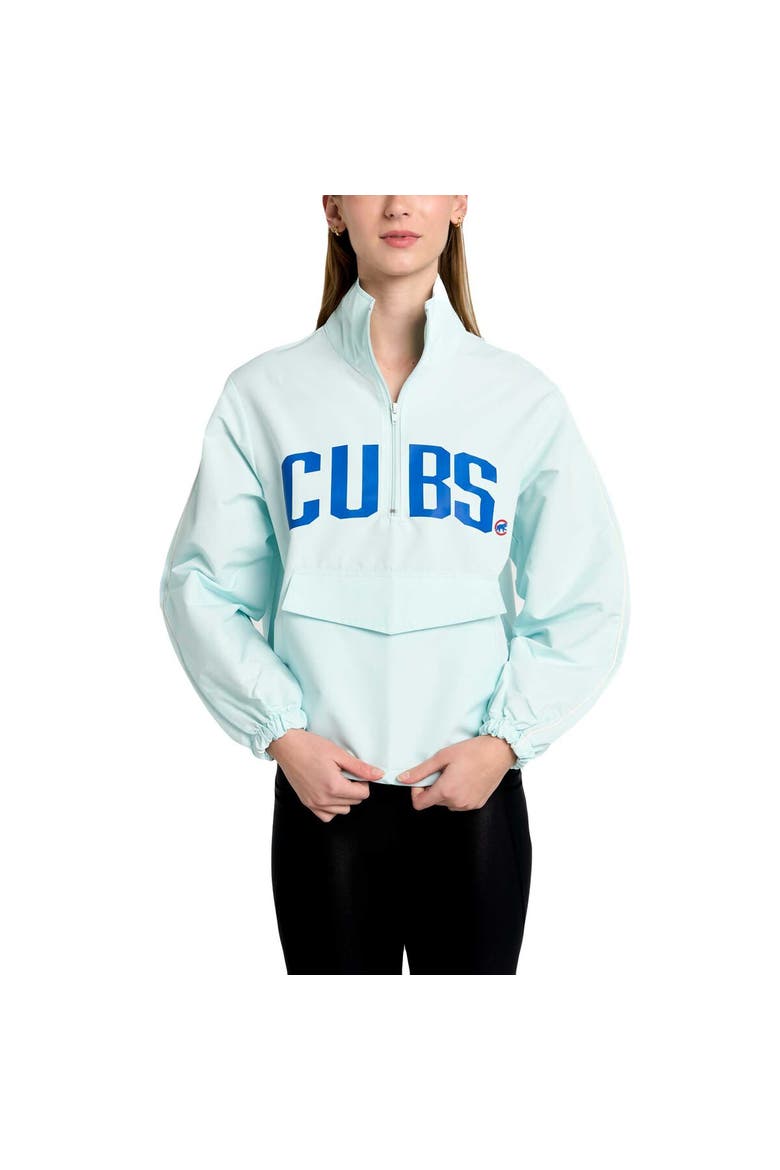 Women's Lusso Light Blue Chicago Cubs Parker Half-Zip Jacket, Main, color, Light Blue