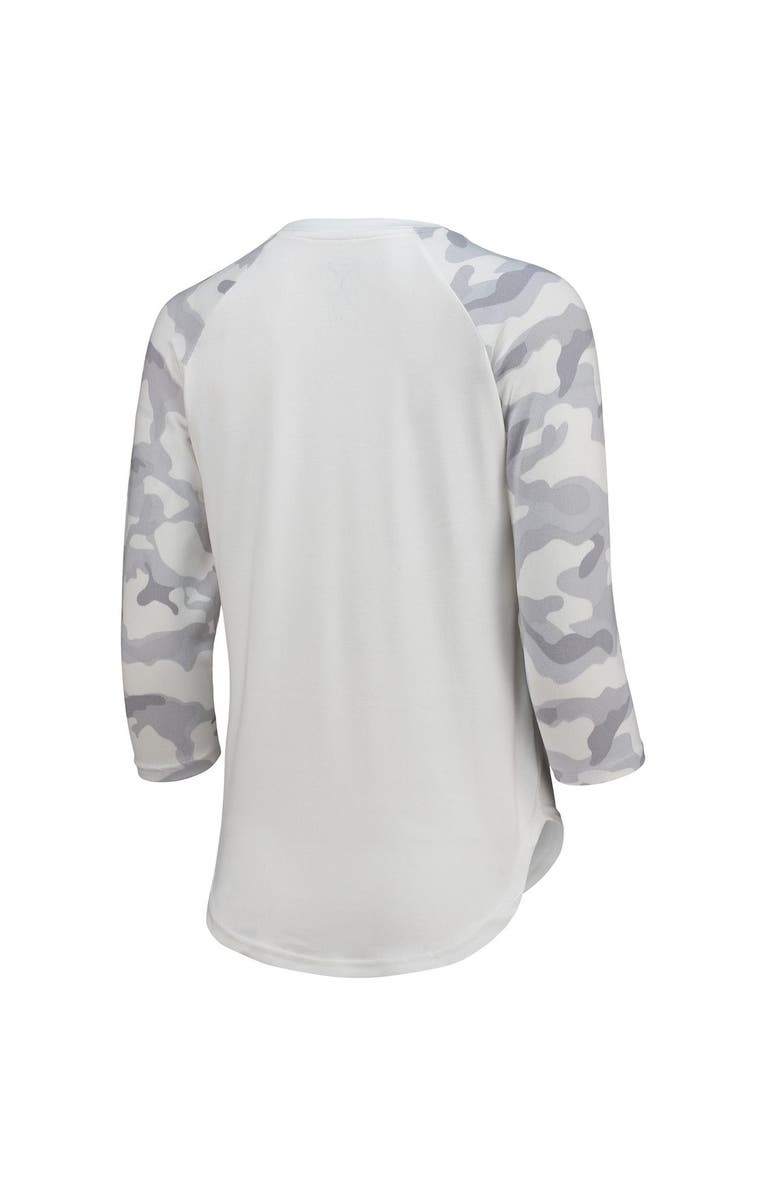 CONCEPTS SPORT Women's Concepts Sport White/Gray Atlanta United FC Composite 3/4-Sleeve Raglan Top, Alternate, color, 