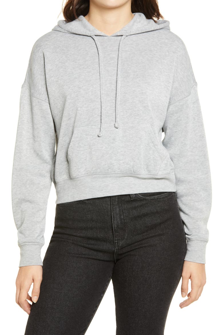 Drawstring Hoodie, Main, color, GREY LIGHT HEATHER