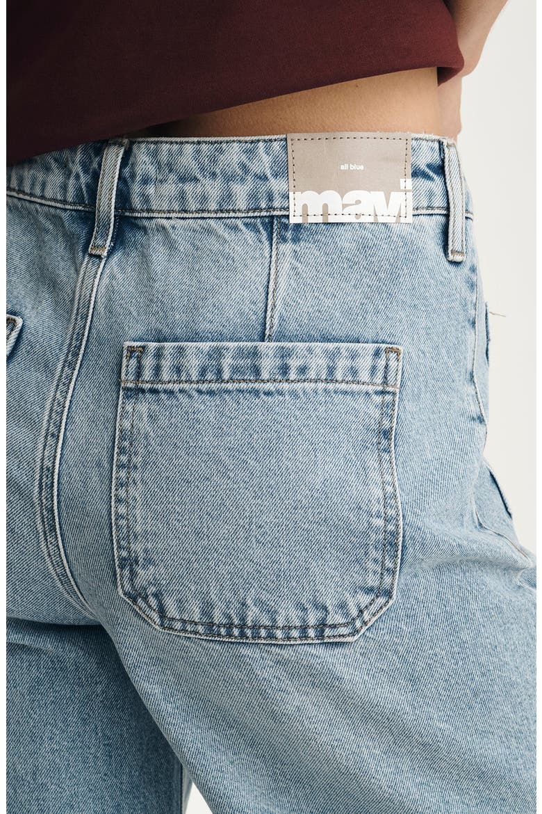 Christine Patch Pocket Wide Leg Jeans, Alternate, color, LIGHT CLASSIC DENIM