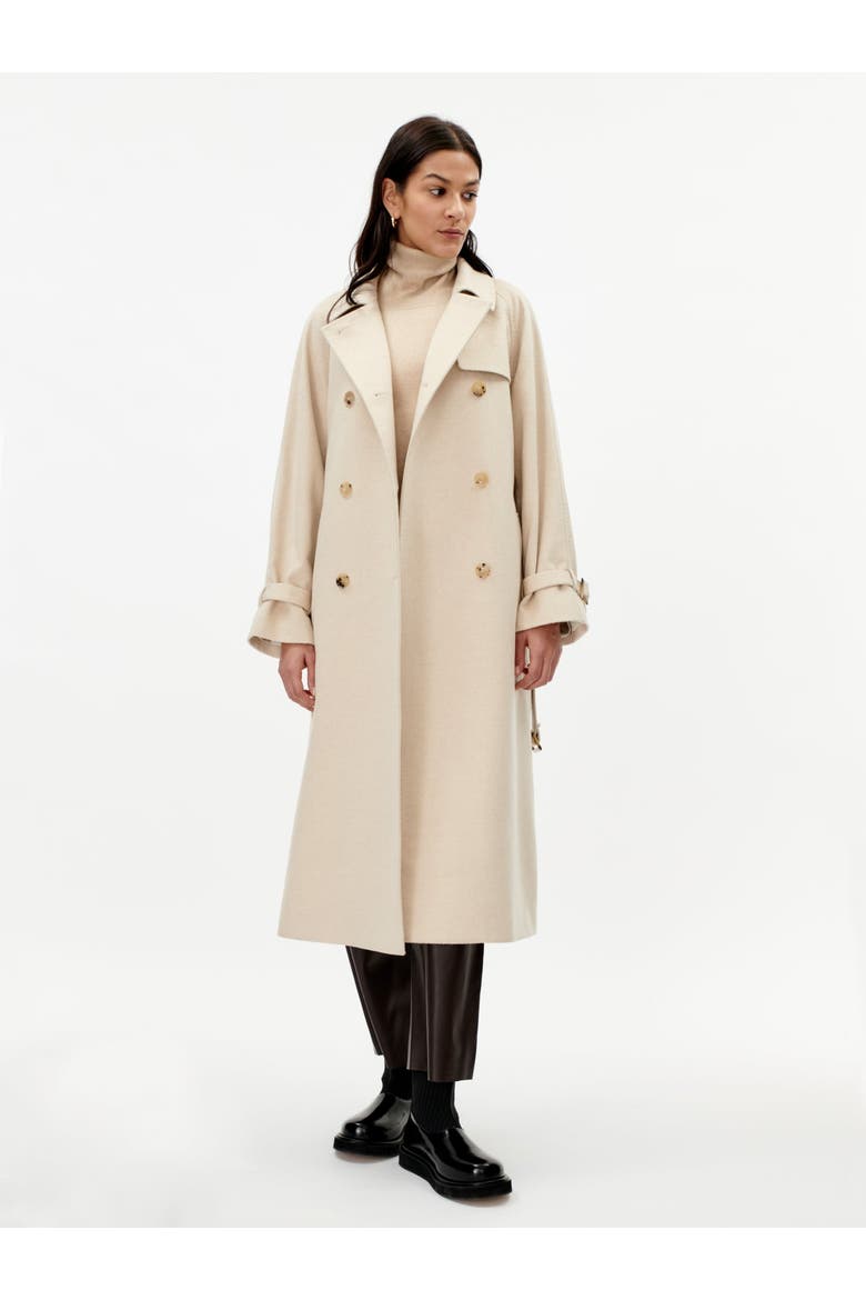 Cashmere Double Breasted Trench Coat, Main, color, beige