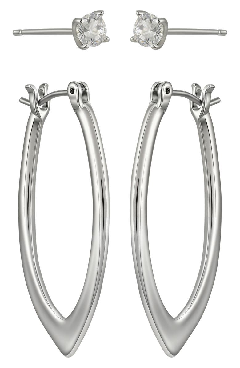 Vince Camuto Set of 2 Assorted Earrings, Alternate, color, Silver