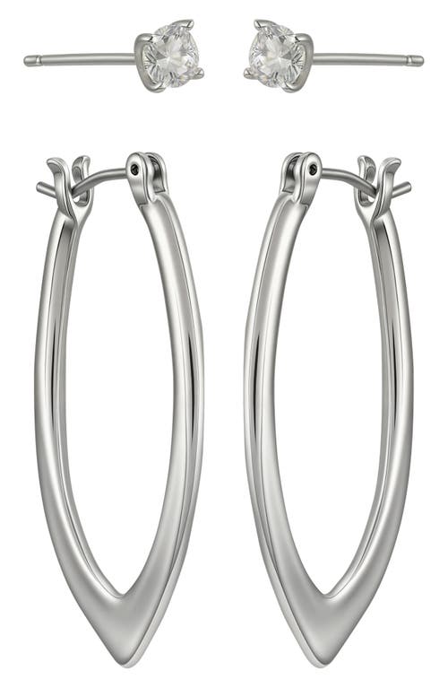Vince Camuto Set Of 2 Assorted Earrings In Silver