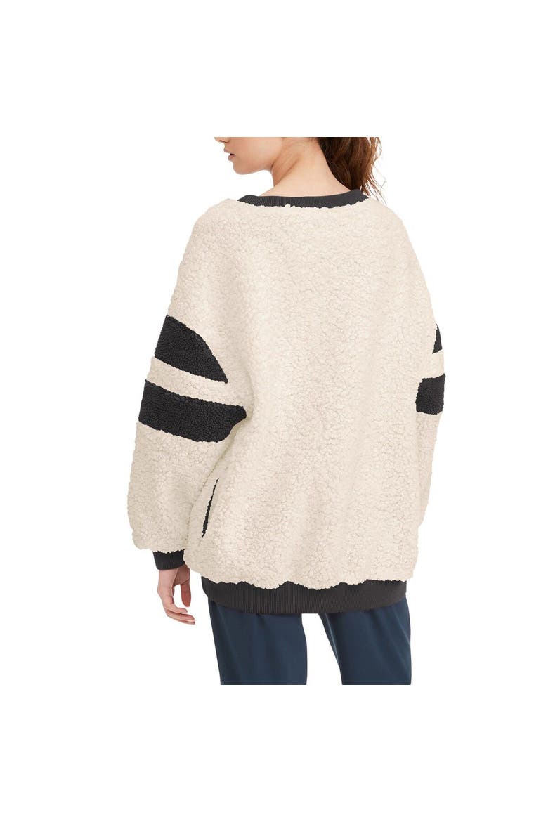 Women's Tommy Jeans Oatmeal/Black Los Angeles Lakers Mindy Sherpa Pullover Sweatshirt, Alternate, color, Oatmeal