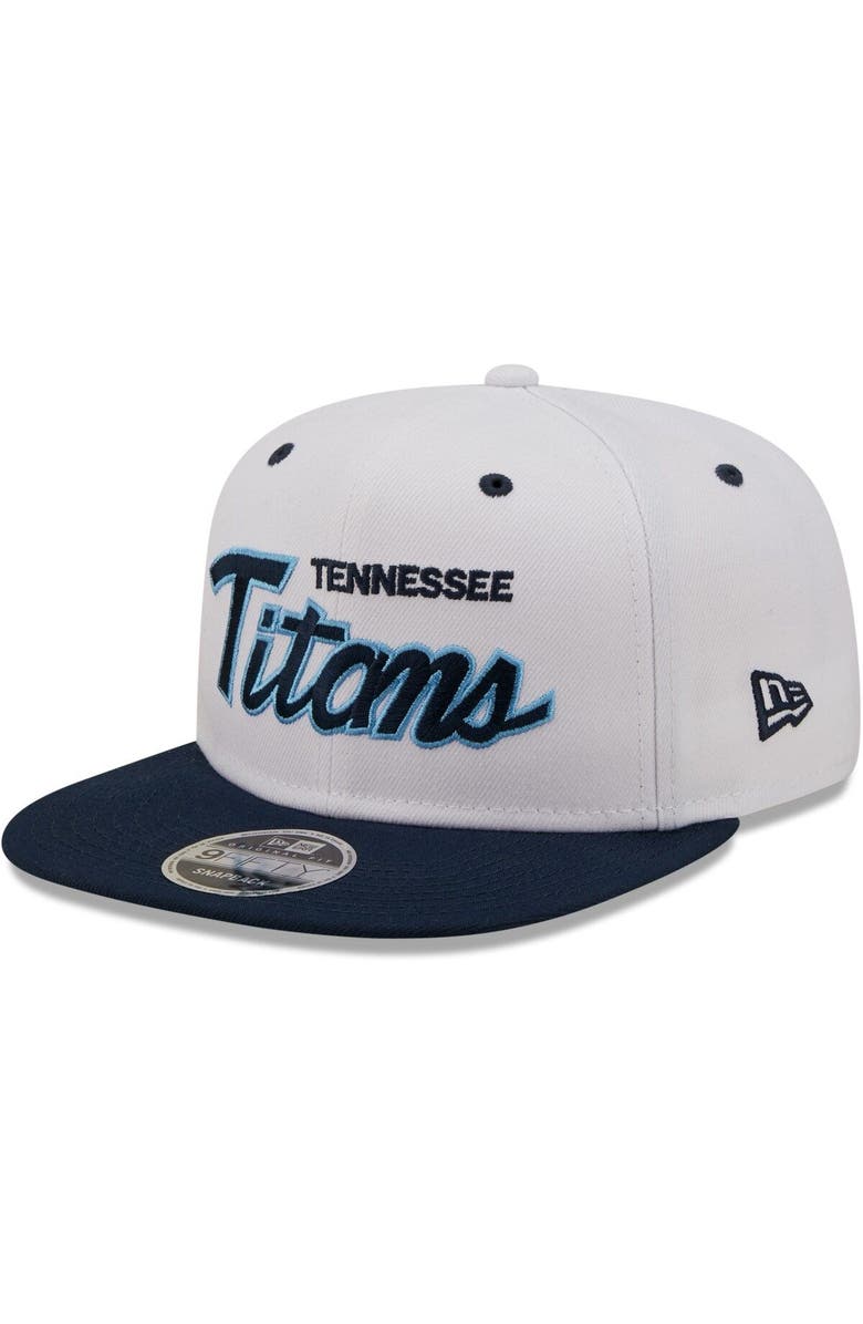 New Era Men's New Era White/Navy Tennessee Titans Sparky Original 9FIFTY Snapback Hat, Main, color, 