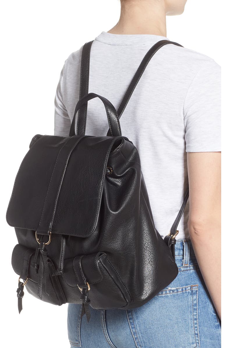 Sole Society Creda Faux Leather Backpack, Alternate, color,