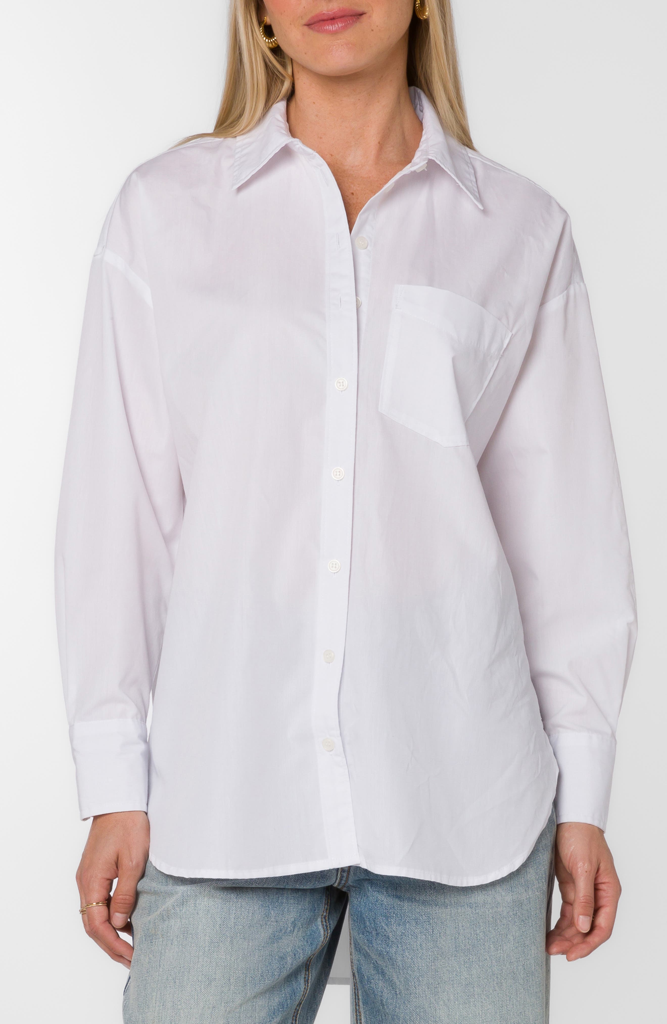 Waylon Oversize Cotton Blend Button-Up Shirt