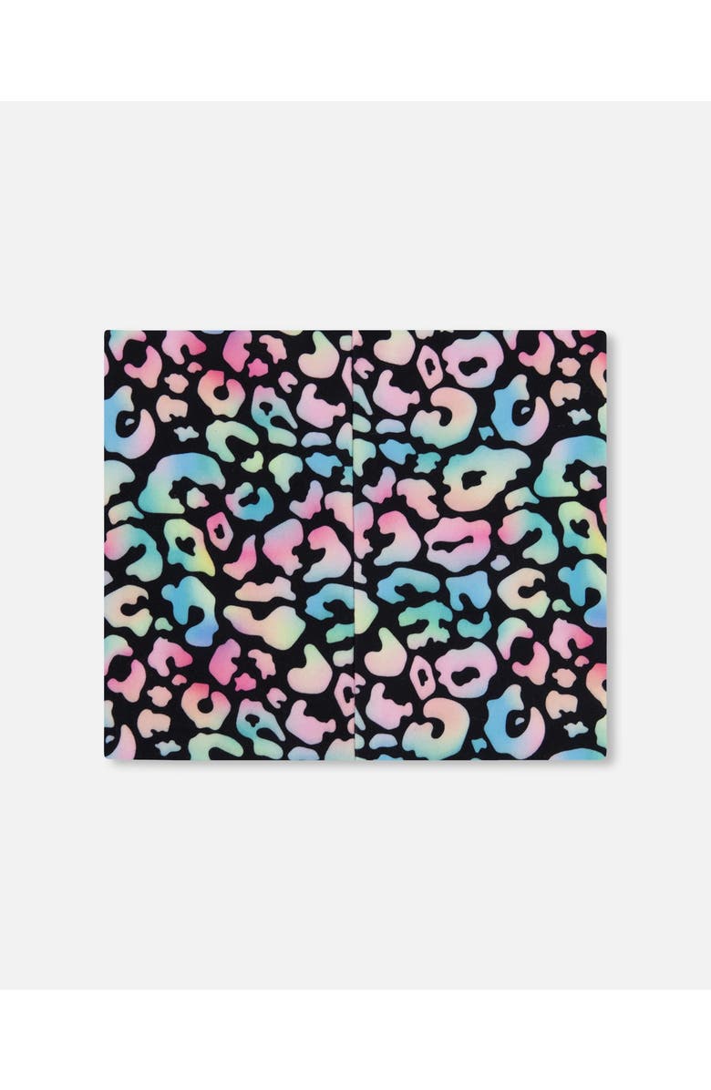 Deux par Deux Stretch Jersey Animal Print Neck Tube, Alternate, color, Black Animal Print