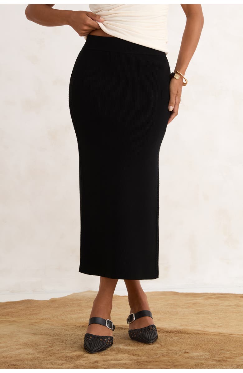 KADA The Rib Sweater Skirt, Main, color, Ink
