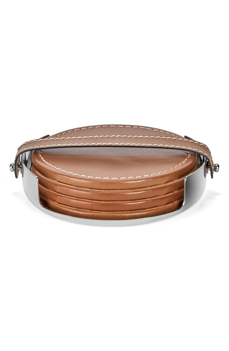 Nambé Tahoe Set of 4 Coasters, Alternate, color, Brown