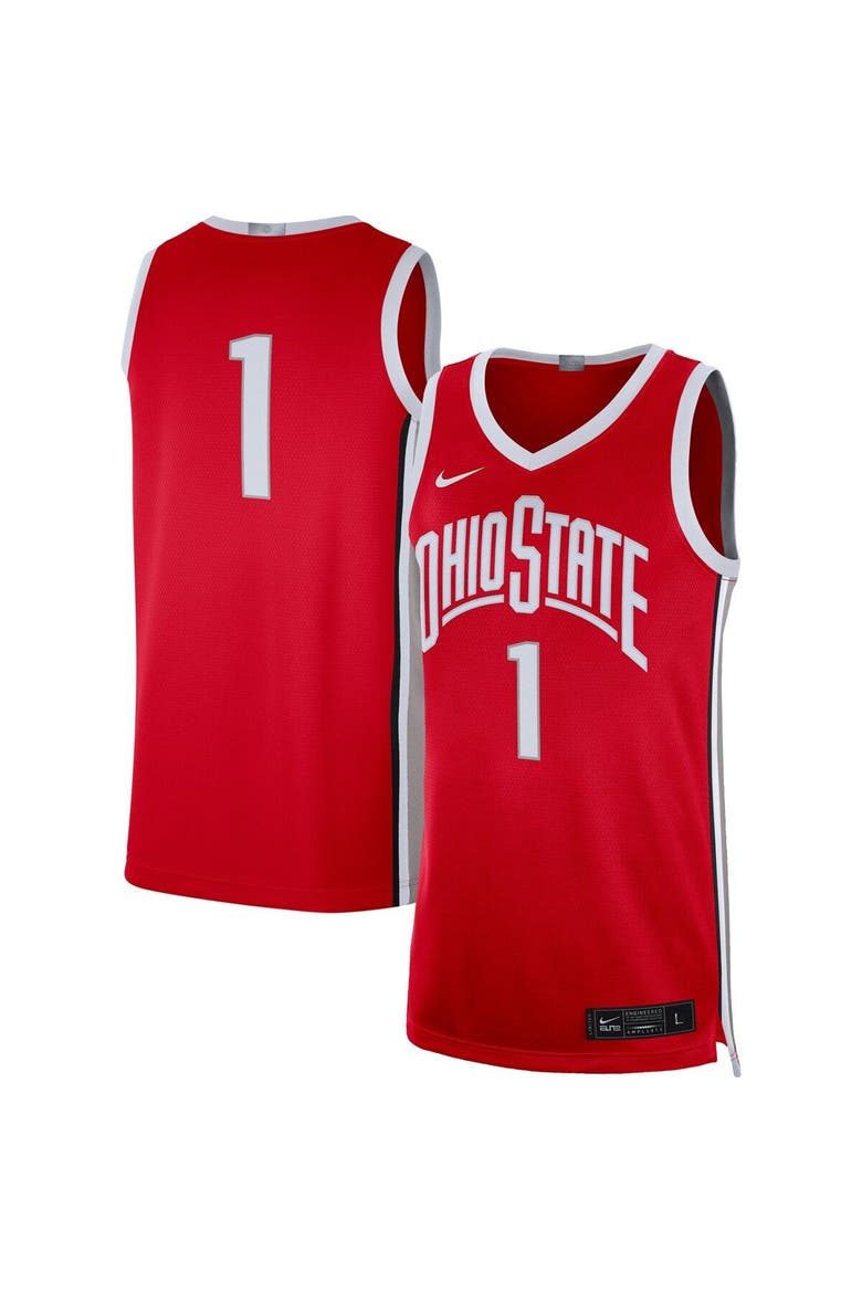 Men's Nike #1 Scarlet Ohio State Buckeyes Limited Basketball Jersey, Main, color, Scarlet