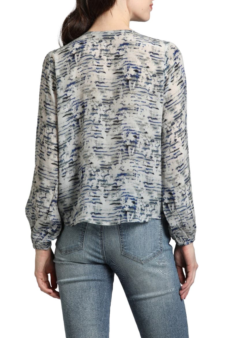 Print Tie Front Top, Alternate, color, GREY MULTI