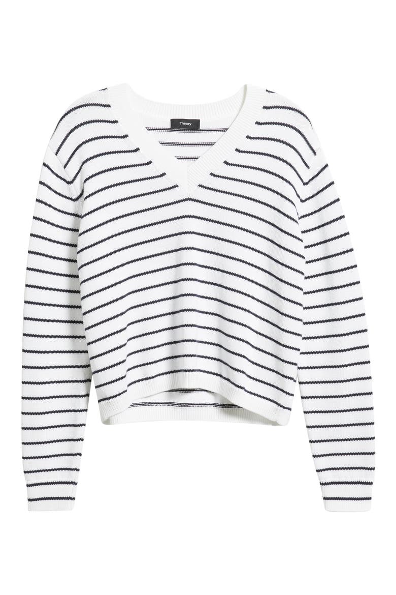 Waverly Crop Stripe Sweater, Alternate, color, IVORY/ NOCTURNE NAVY