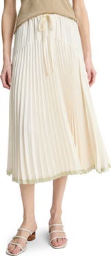 Vince Tiered Pleated Midi Skirt