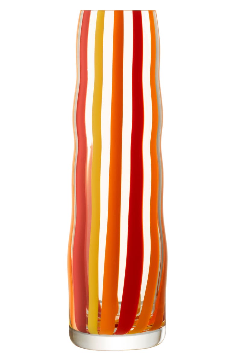 LSA Folk Glass Vase, Main, color, Orange/ Red