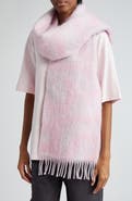 Acne Studios Vandy Logo Jacquard Wool Blend Fringe Scarf