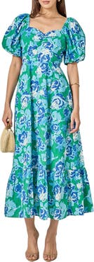 English Factory Floral Back Cutout Cotton Dress