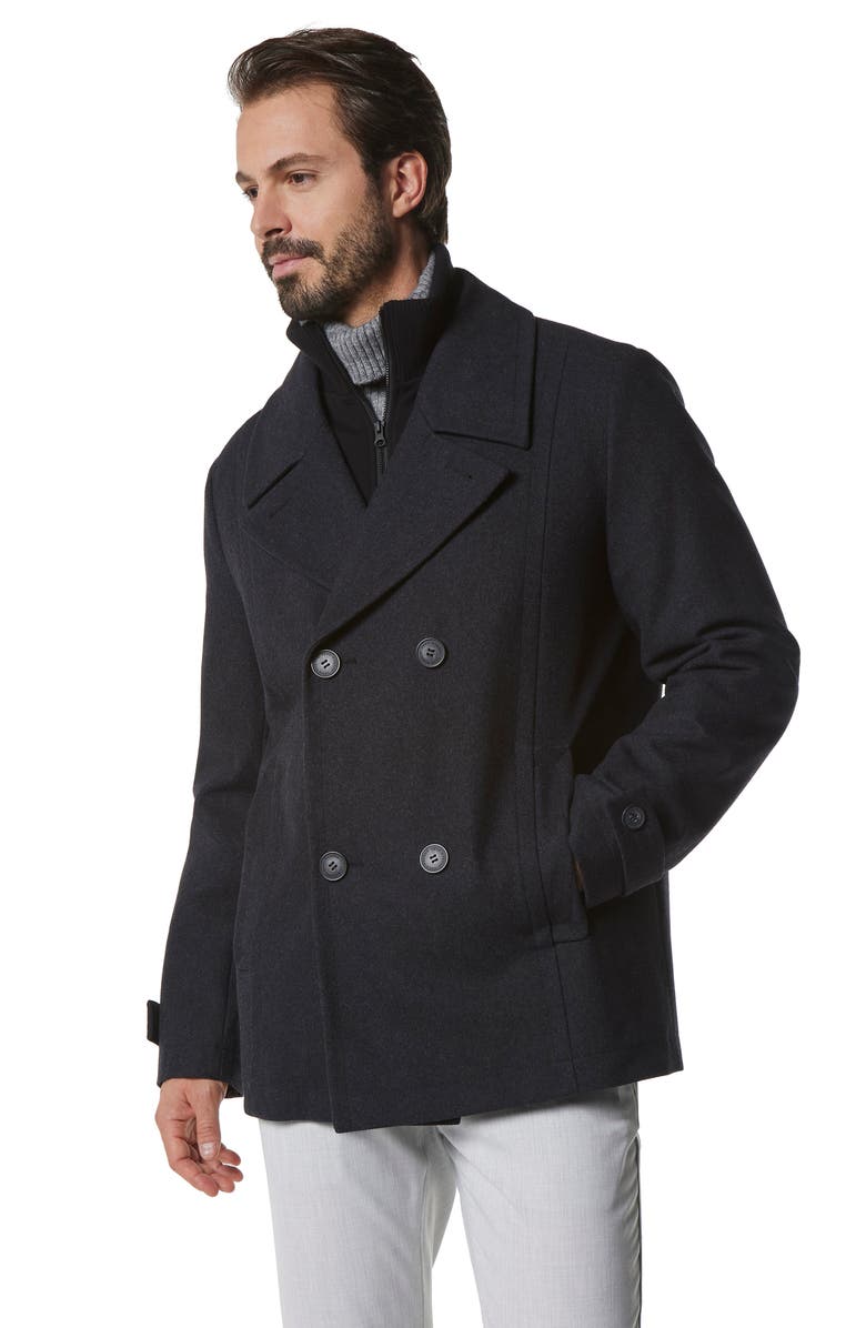 Marc New York Danton Water Resistant Peacoat, Alternate, color, Charcoal