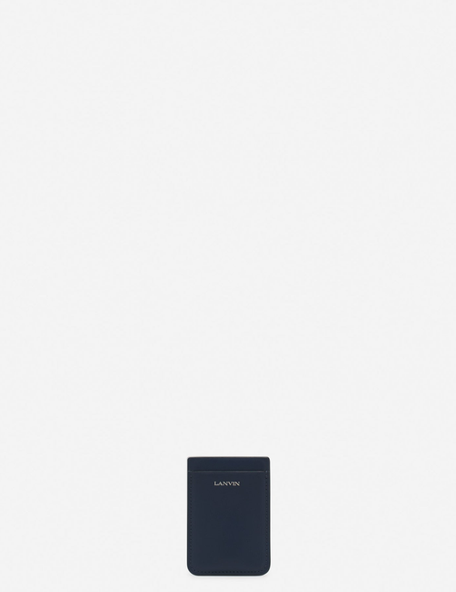 Lanvin Magnetic Leather Cardholder In Blue