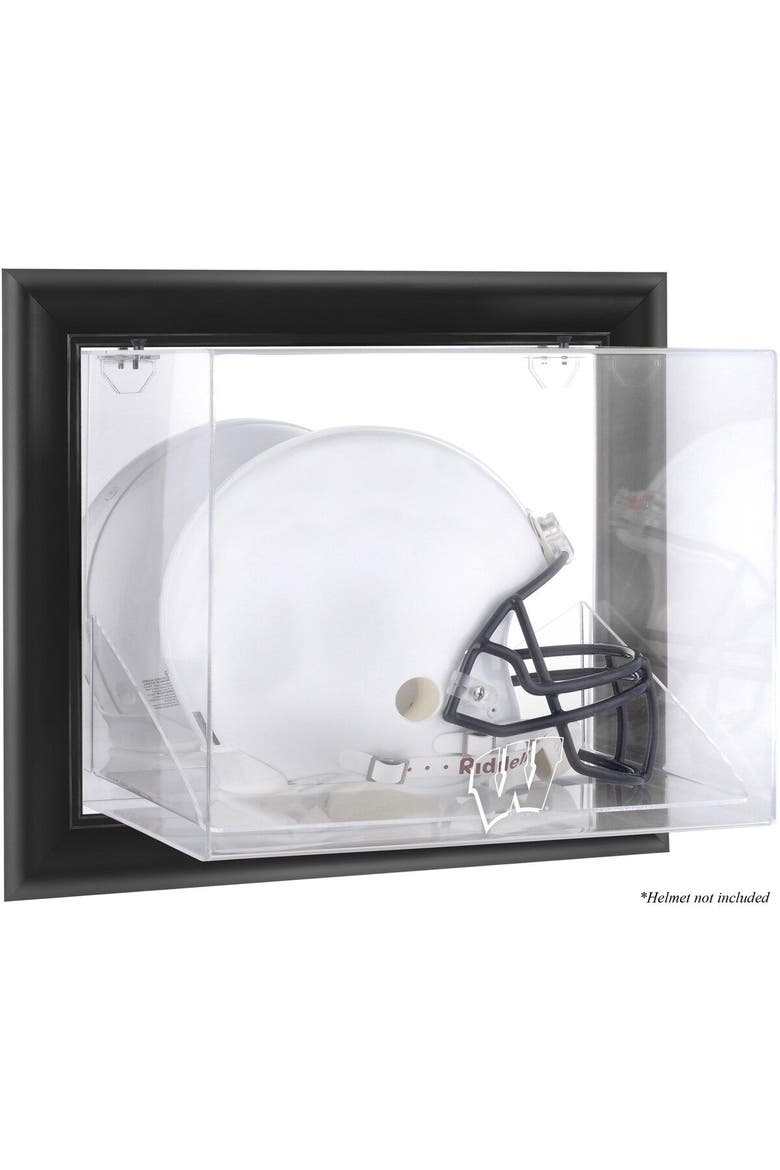 Wisconsin Badgers Black Framed Wall-Mountable Helmet Display Case, Main, color, Black