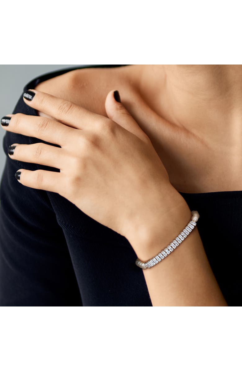 Julianna B. Cubic Zirconia & Cultured Pearl Bracelet, Alternate, color, Sterling Silver