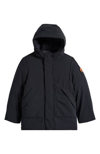 Save The Duck Kids' Albi Hooded Jacket In Black