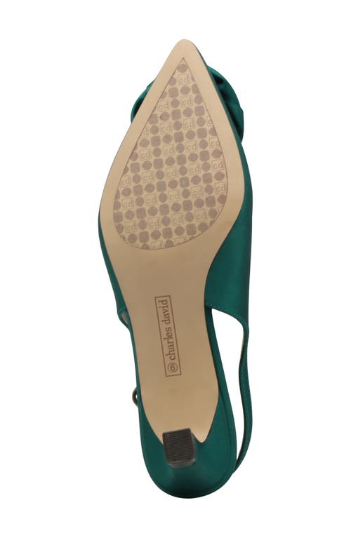 Charles David Aleph Slingback Pointed Toe Kitten Heel Pump In Green