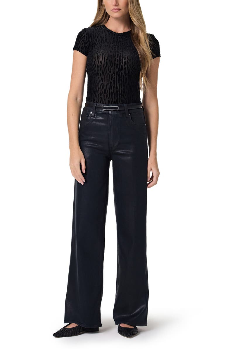 PAIGE Sasha Coated High Waist Wide Leg Jeans, Alternate, color, Navy Seascape Luxe Coating