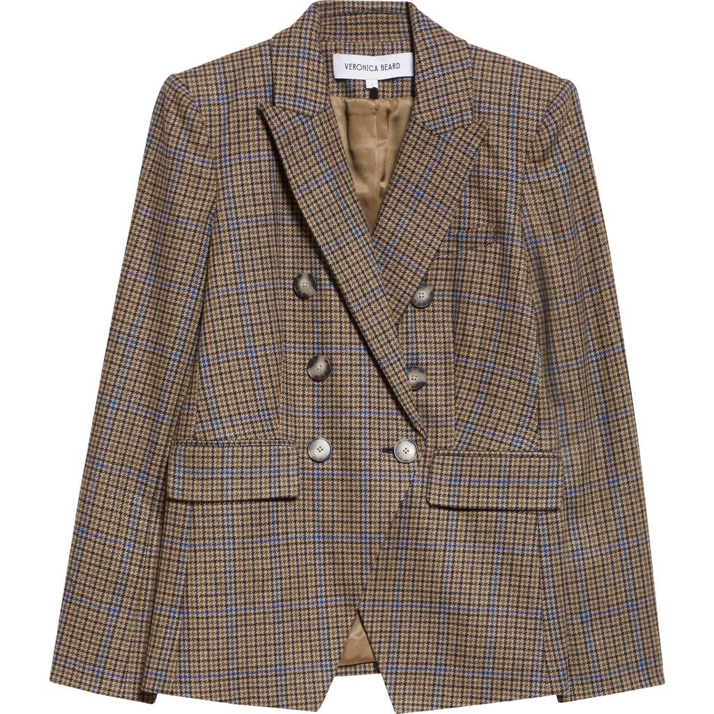 Veronica Beard Miller Houndstooth Check Dickey Jacket In Brown
