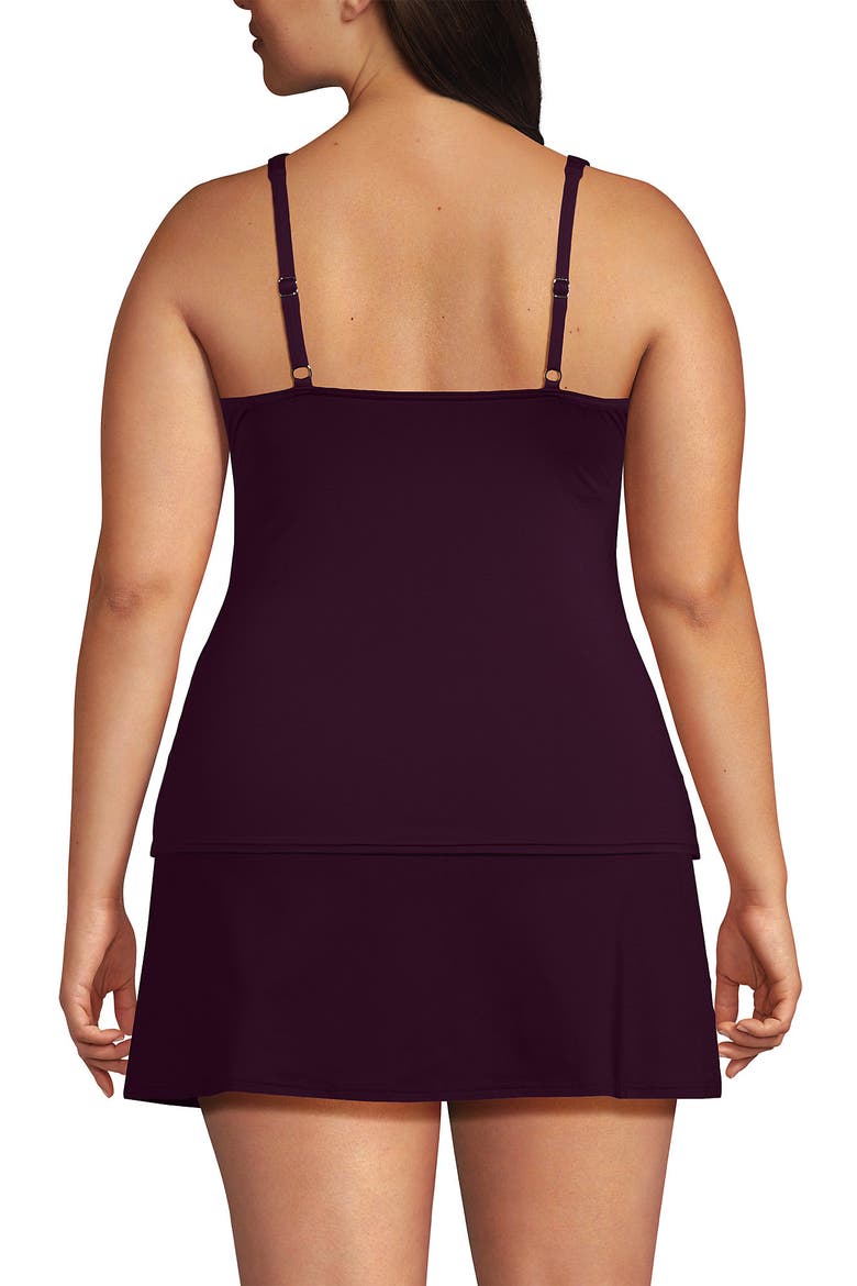 Plus Size Sweetheart Wrap Underwire Tankini Top, Alternate, color, Dark Wine