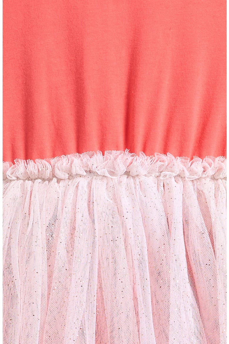 Kids' Jersey & Mesh Tutu Dress, Alternate, color, CORAL SUGAR- GOLD HEART