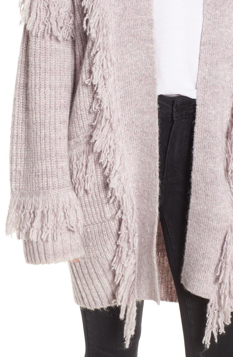 Rebecca Minkoff Berea Fringe Cardigan Sweater, Alternate, color, 