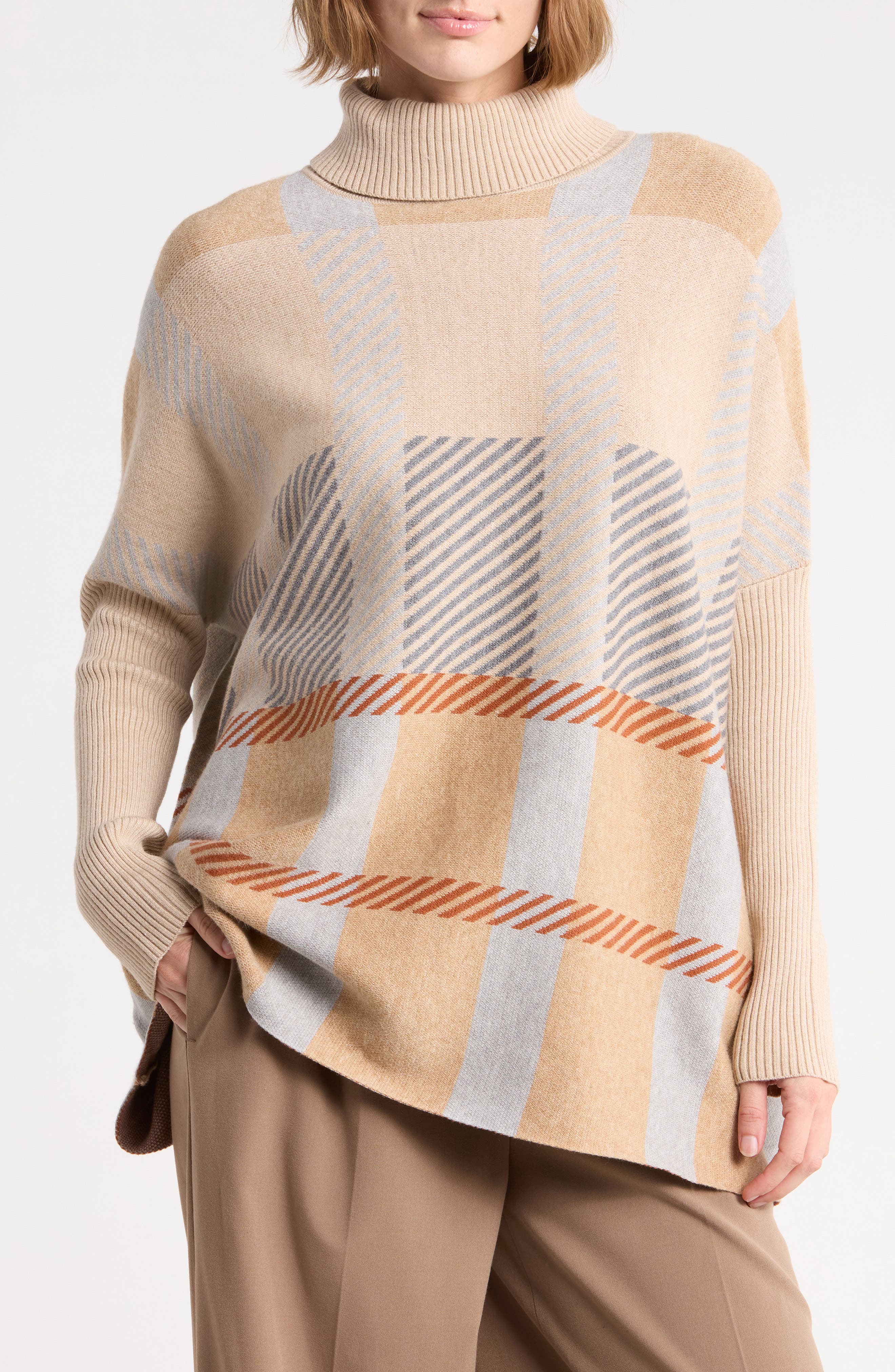 Clubhouse Plaid Turtleneck Sweater