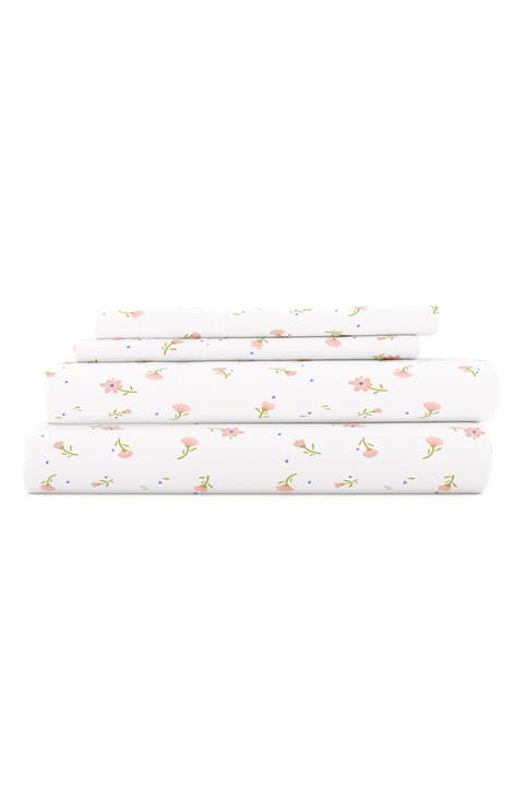 Premium Ultra Soft Floral 4-Piece Bed Sheet Set