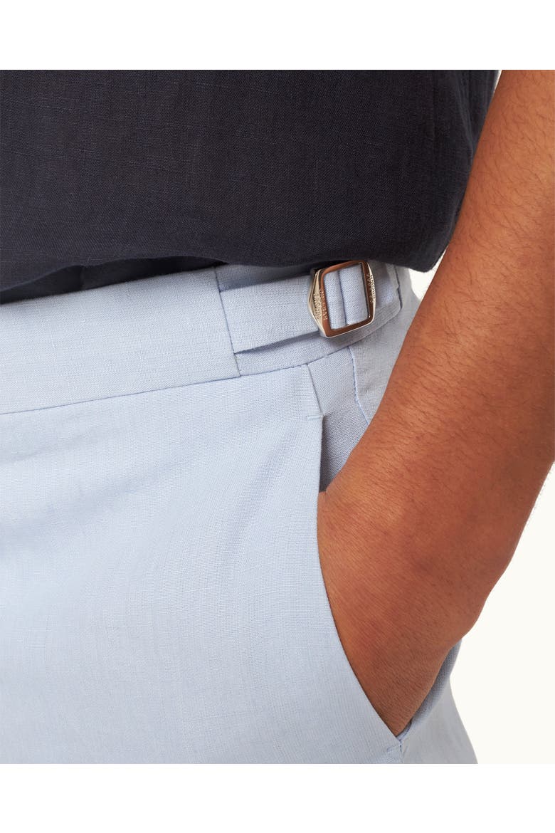 Griffon Lino Tailored Fit Smart Italian Linen Trousers, Alternate, color, SPRINGWATER BLUE