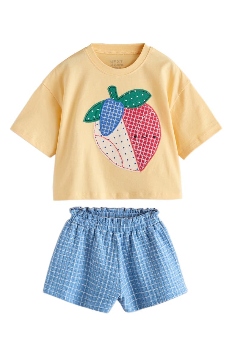 NEXT Kids' Strawberry Graphic T-Shirt & Shorts Set, Main, color, Yellow