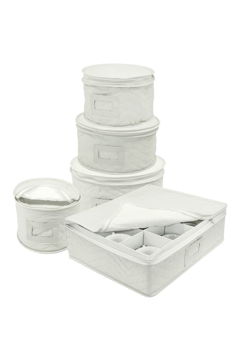 Dinnerware Storage 5-Piece Set - Beige, Main, color, BEIGE