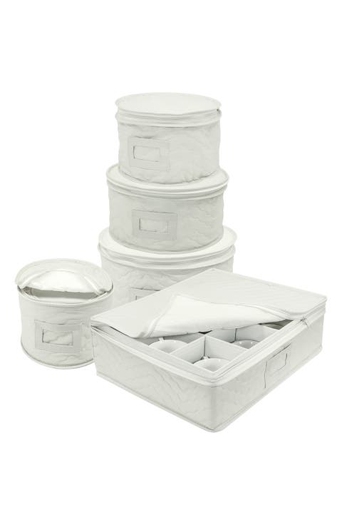 Dinnerware Storage 5-Piece Set - Beige