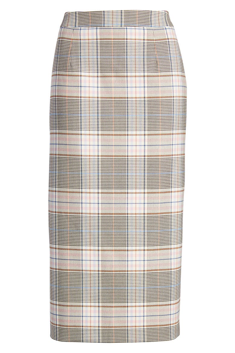 Midi Pencil Skirt, Alternate, color, BLACK MULTI PLAID