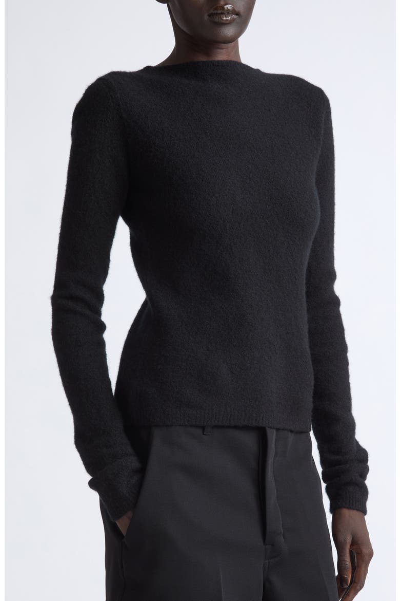 Cashmere Blend Boatneck Sweater, Alternate, color, BLACK