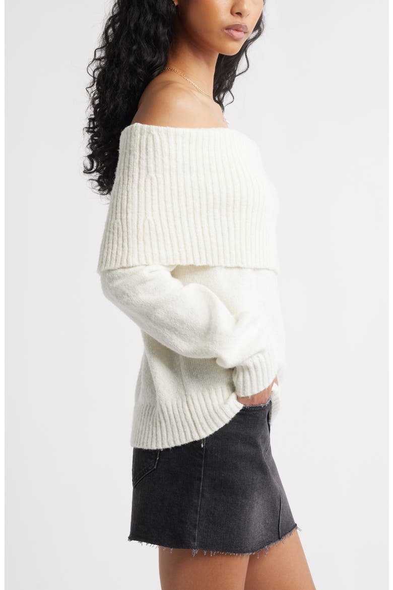 Off the Shoulder Sweater, Alternate, color, IVORY