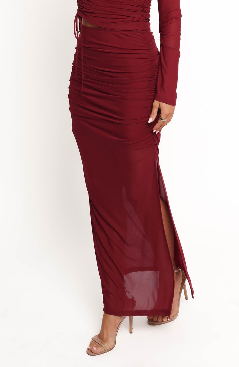 Petal & Pup Solai Ruched Maxi Skirt, Alternate, color, Berry