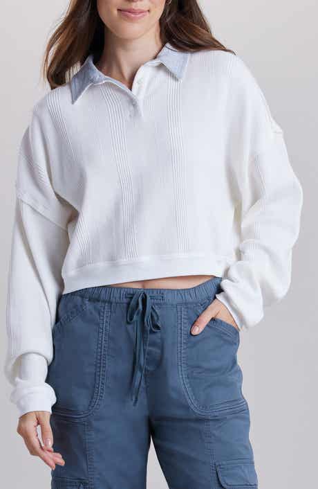 UNIONBAY Malorie Textured Long Sleeve Cotton Polo