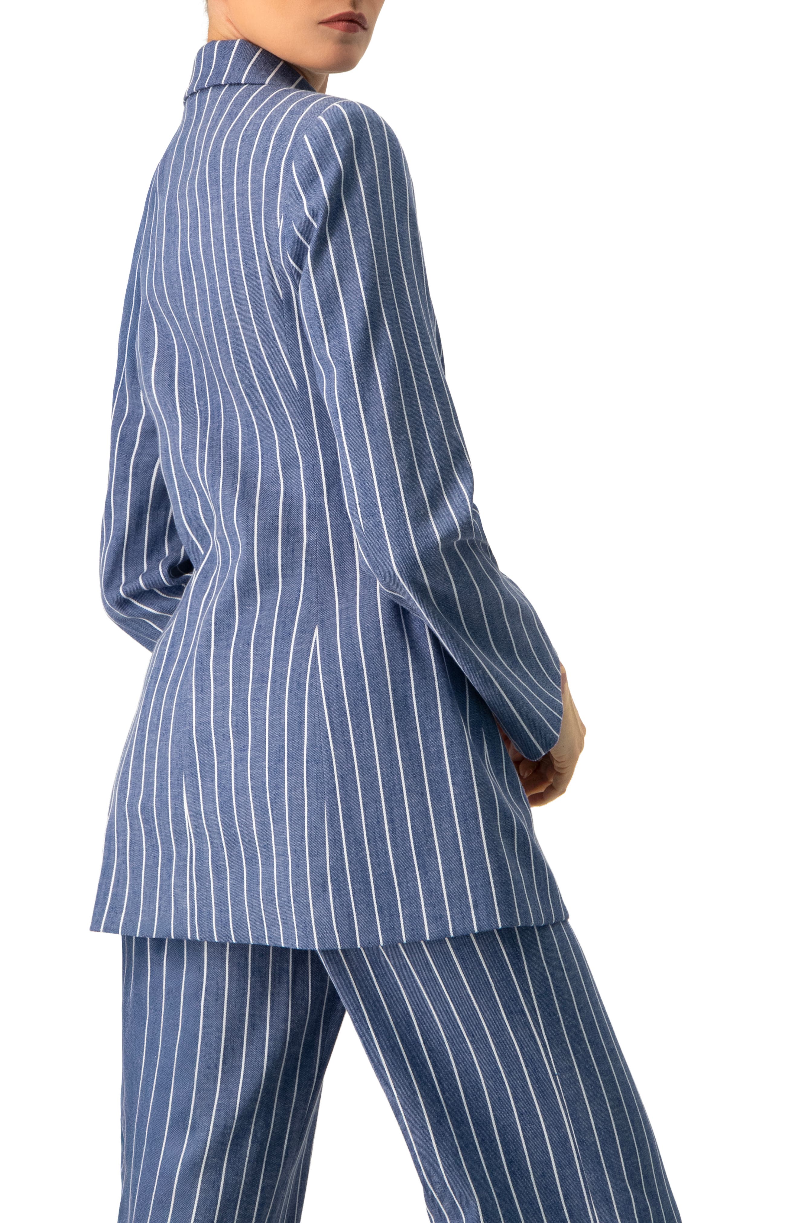 Double-Breasted Striped Blazer - image 2
