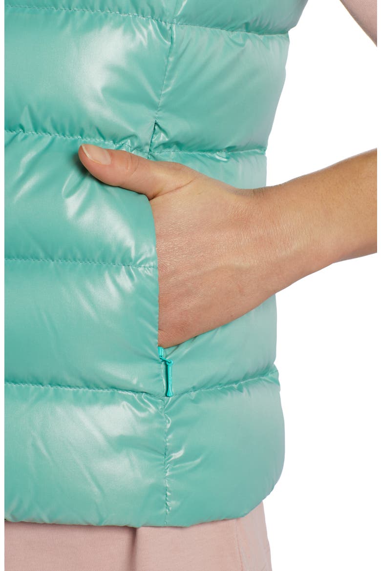 Ghany Nylon Laqué Down Puffer Vest, Alternate, color, MINT GREEN