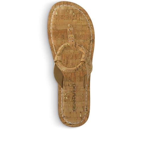 Bernardo Footwear Matrix 2 Thong Sandal In Cork W/gold Fleck