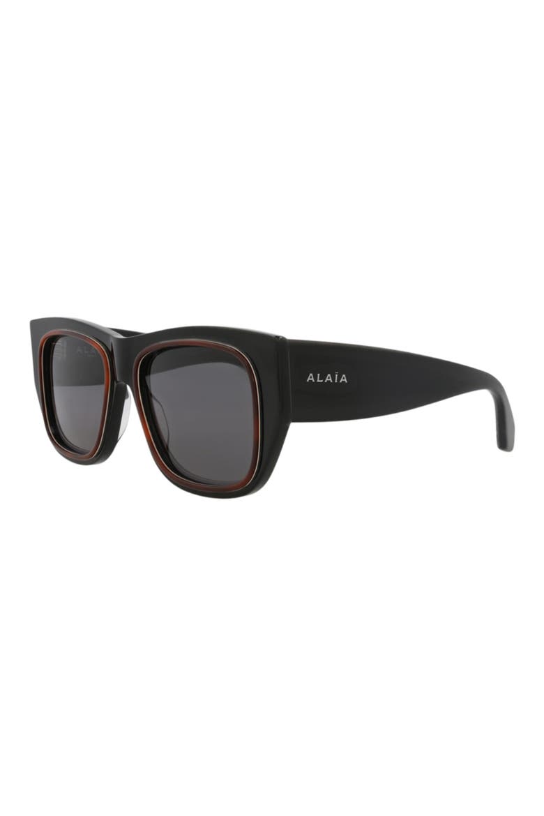 55mm Polarized Square Sunglasses, Alternate, color, BLACK BLACK GREY