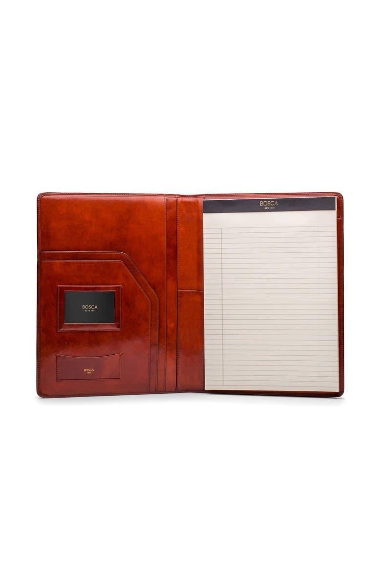 Old Leather Deluxe Leather Portfolio, Alternate, color, Cognac