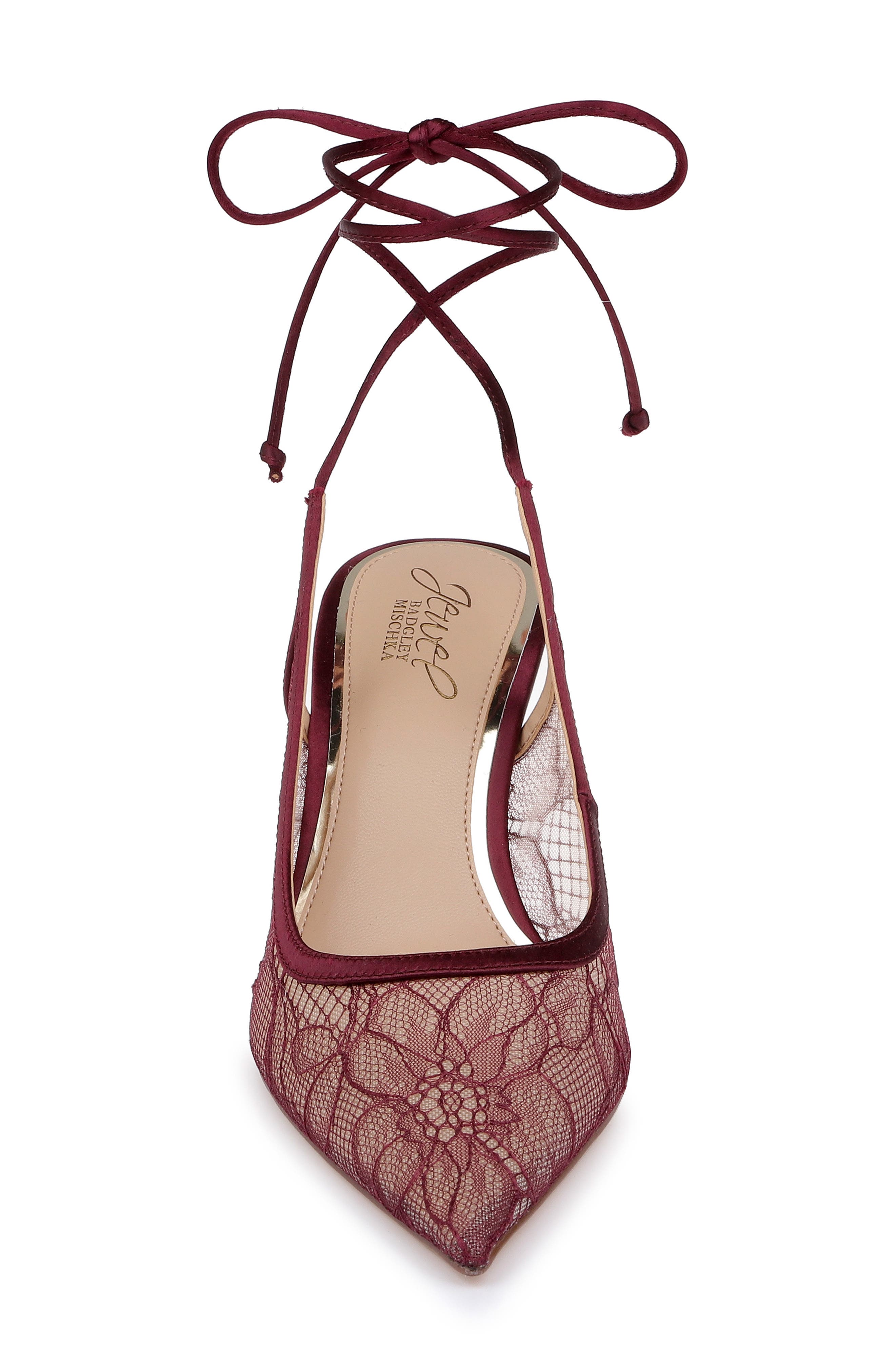 Bari Ankle Wrap Mesh Pump, Alternate, color, BURGUNDY